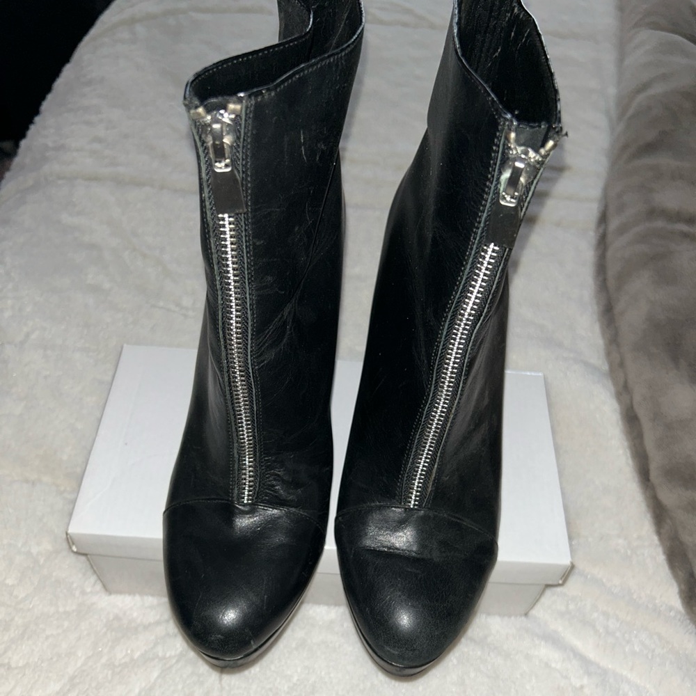 Zara black zip bootie
